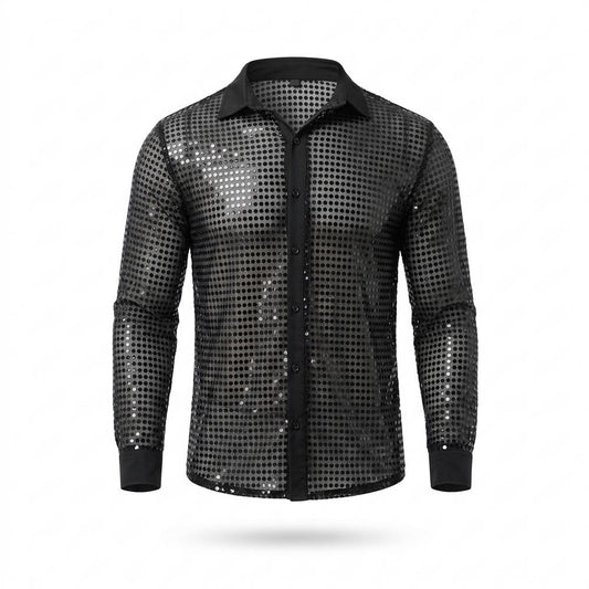 Allsaints Leather - Kamor | Sequin-Embellished Sheer Shirt Men