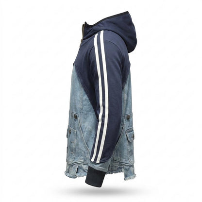 Allsaints Leather - Rosan | Hooded Striped Jacket Men