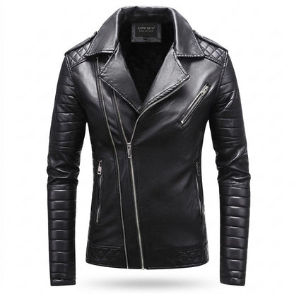 Allsaints Leather - Yomil | Quilted Asymmetrical Leather Jacket Men