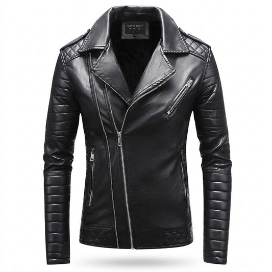 Allsaints Leather - Yomil | Quilted Asymmetrical Leather Jacket Men