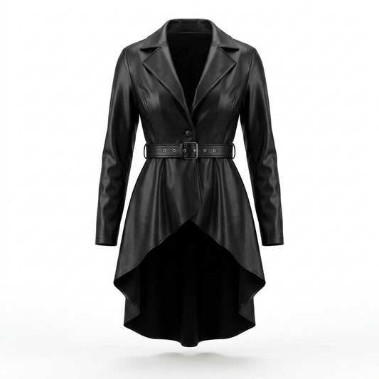 Allsaints Leather - Varal | Asymmetrical Belted Coat Women