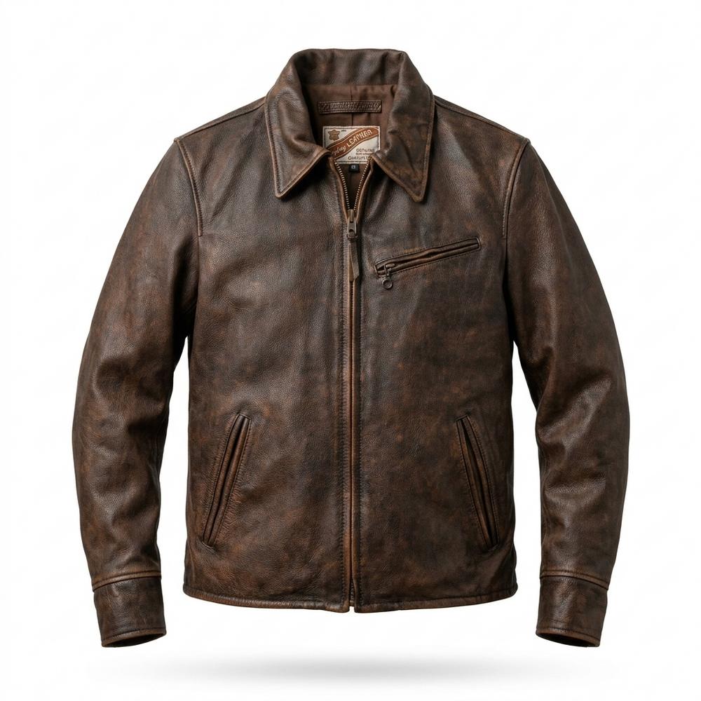 Allsaints Leather - Lyven | Grained Zip-Front Leather Jacket Men