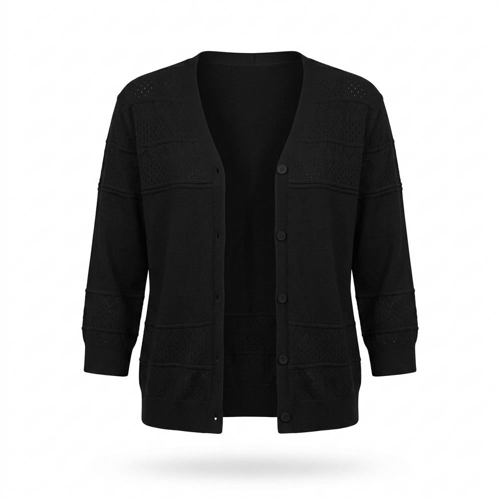 Allsaints Leather - Lalin | Open-Knit V-Neck Knit Cardigan Women