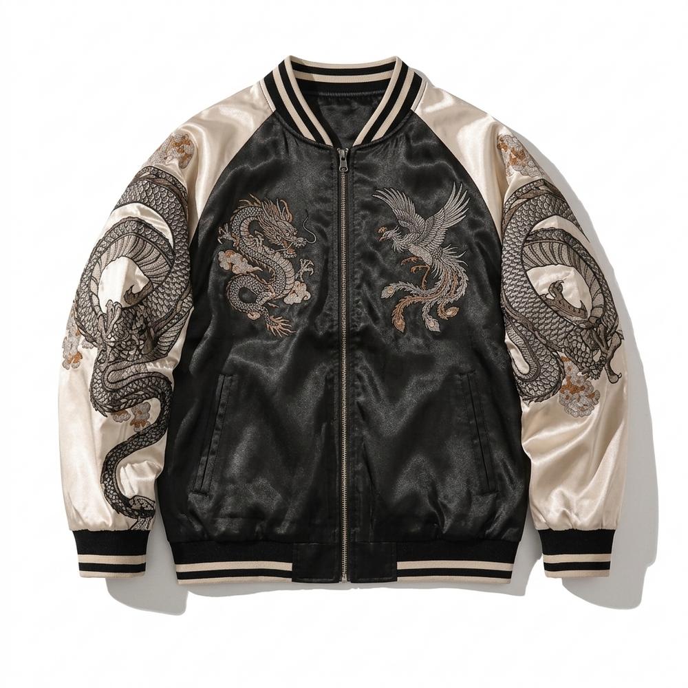 Allsaints Leather - Damar | Embroidered Two-Tone Jacket Unisex