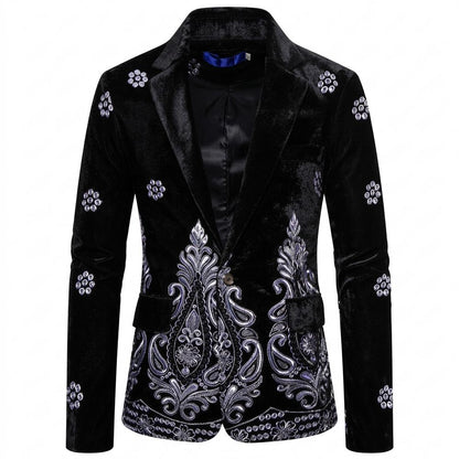Allsaints Leather - Nolom | Embroidered Velvet Blazer Men