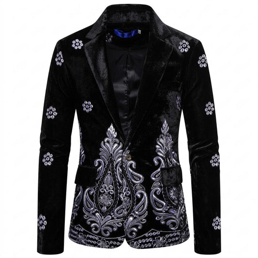 Allsaints Leather - Nolom | Embroidered Velvet Blazer Men