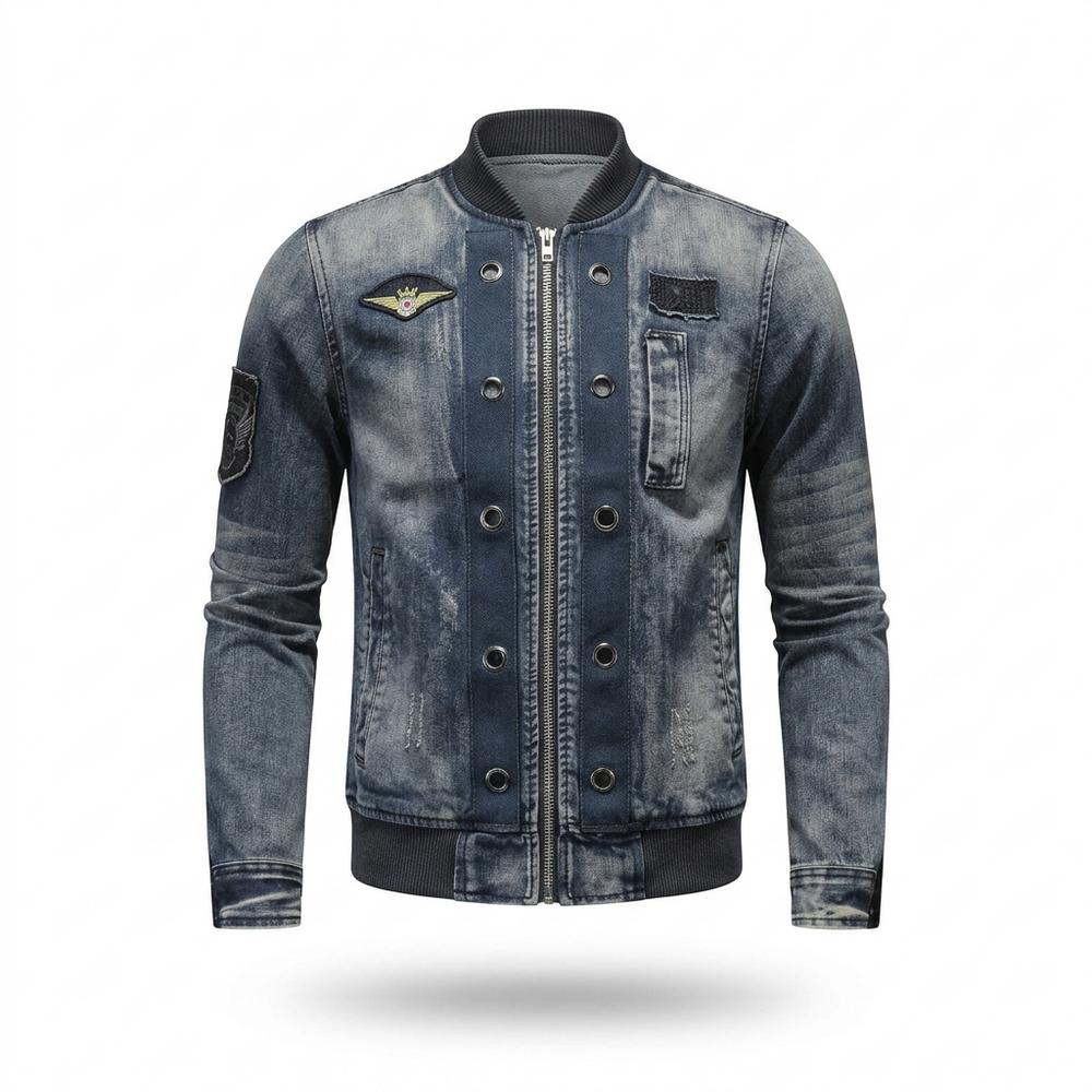 Allsaints Leather - Mezad | Washed Zip-Front Denim Jacket Men