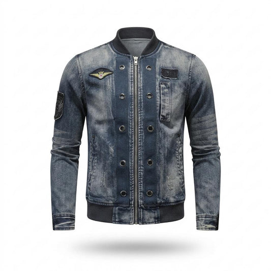Allsaints Leather - Mezad | Washed Zip-Front Denim Jacket Men