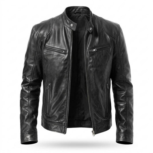 Allsaints Leather - Yibod | Quilted Fitted Leather Jacket Men
