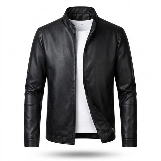 Allsaints Leather - Casir | Zip-Up Stand-Collar Leather Jacket Men
