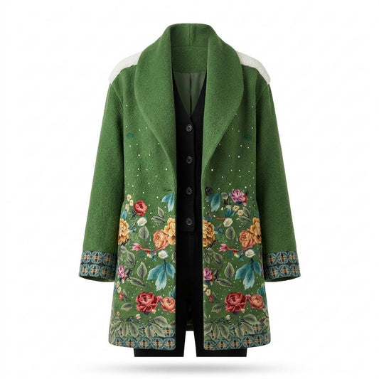 Allsaints Leather - Selin | Floral Print Open-Front Coat Women