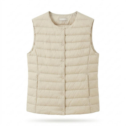 Allsaints Leather - Mamor | Quilted Collarless Vest Women