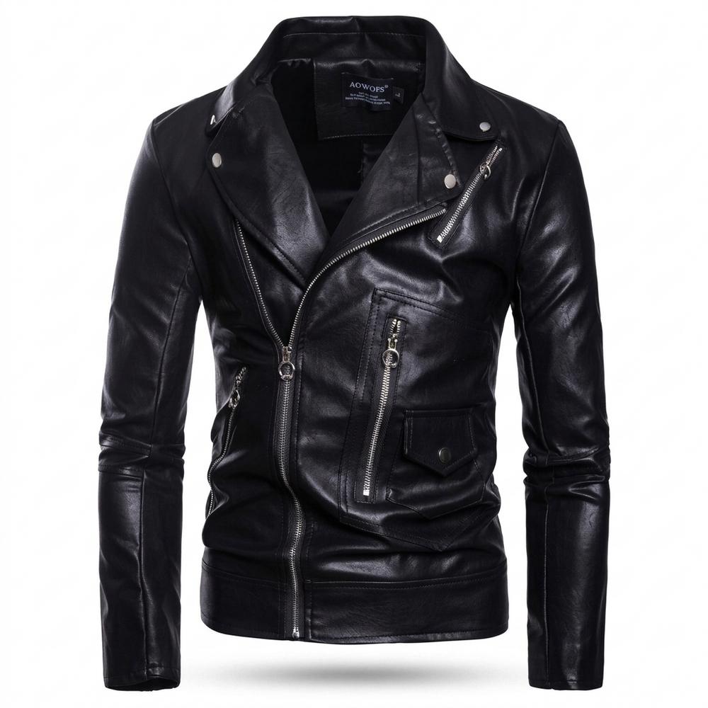 Allsaints Leather - Yotak | Asymmetrical Tailored Leather Jacket Men