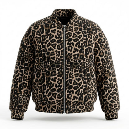 Allsaints Leather - Ninal | Leopard Print Zip-Up Jacket Women