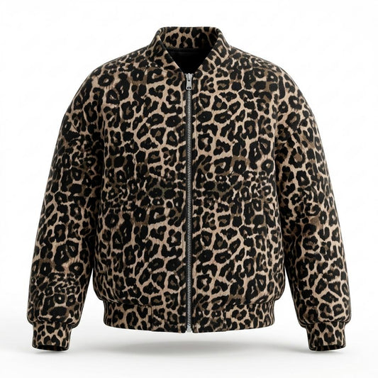 Allsaints Leather - Ninal | Leopard Print Zip-Up Jacket Women