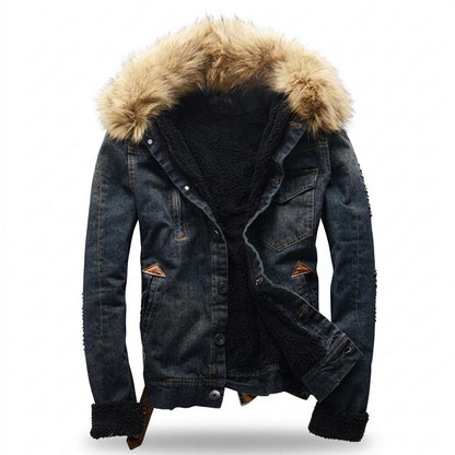 Allsaints Leather - Mupem | Sherpa-Lined Fur-Hooded Denim Jacket Men