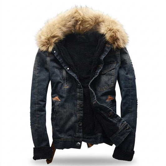 Allsaints Leather - Mupem | Sherpa-Lined Fur-Hooded Denim Jacket Men