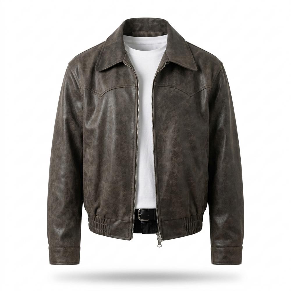 Allsaints Leather - Ramir | Collared Zip-Up Leather Jacket Men