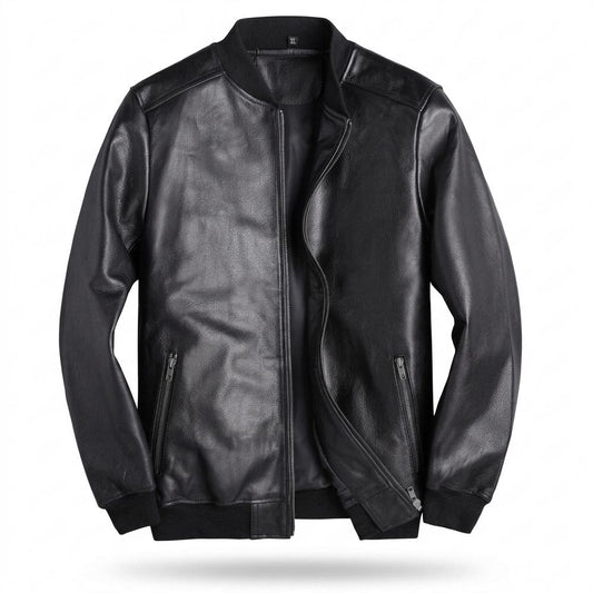Allsaints Leather - Yokuv | Grained Zippered Leather Jacket Men