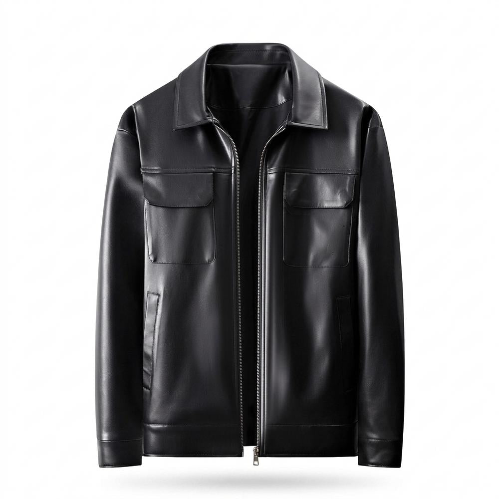 Allsaints Leather - Eofan | Zip-Front Collared Leather Jacket Men