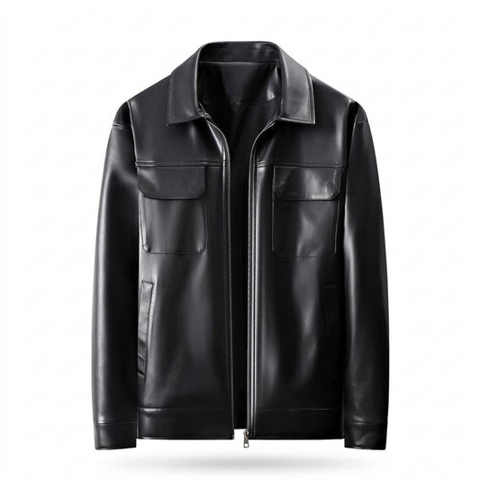 Allsaints Leather - Eofan | Zip-Front Collared Leather Jacket Men