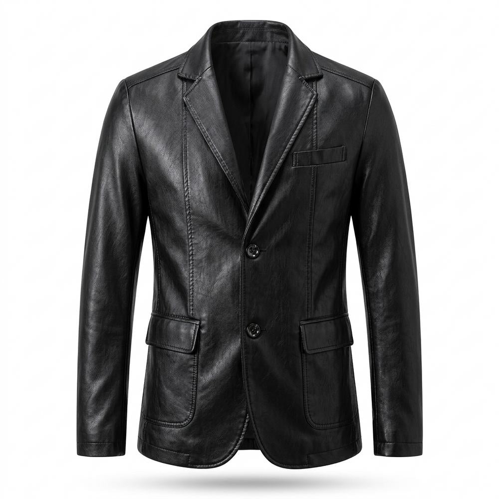 Allsaints Leather - Kesel | Faux Leather Single-Breasted Blazer Men