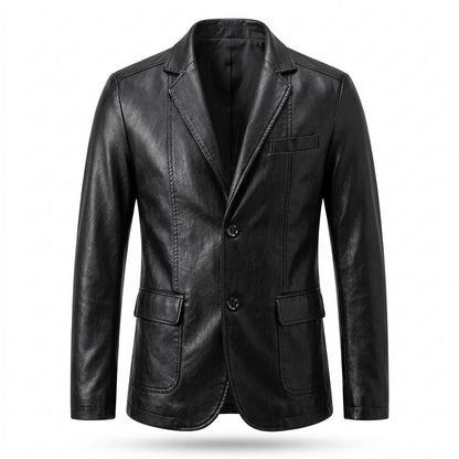 Allsaints Leather - Kesel | Faux Leather Single-Breasted Blazer Men