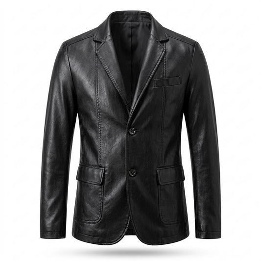 Allsaints Leather - Kesel | Faux Leather Single-Breasted Blazer Men