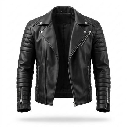 Allsaints Leather - Miguk | Quilted Asymmetrical Leather Jacket Men