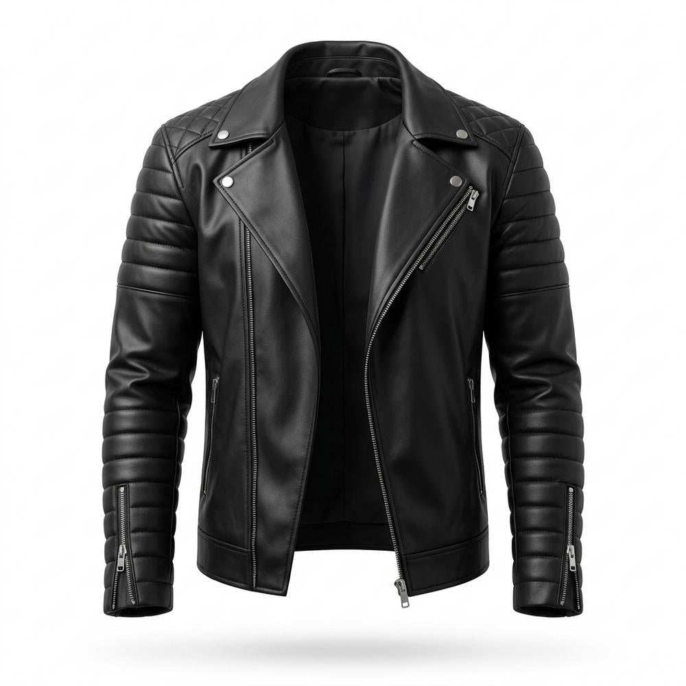 Allsaints Leather - Koras | Asymmetrical Quilted Leather Jacket Men