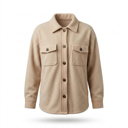 Allsaints Leather - Visil | Button-Front Fleece Jacket Women
