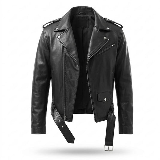 Allsaints Leather - Vimir | Asymmetrical Belted Leather Jacket Men