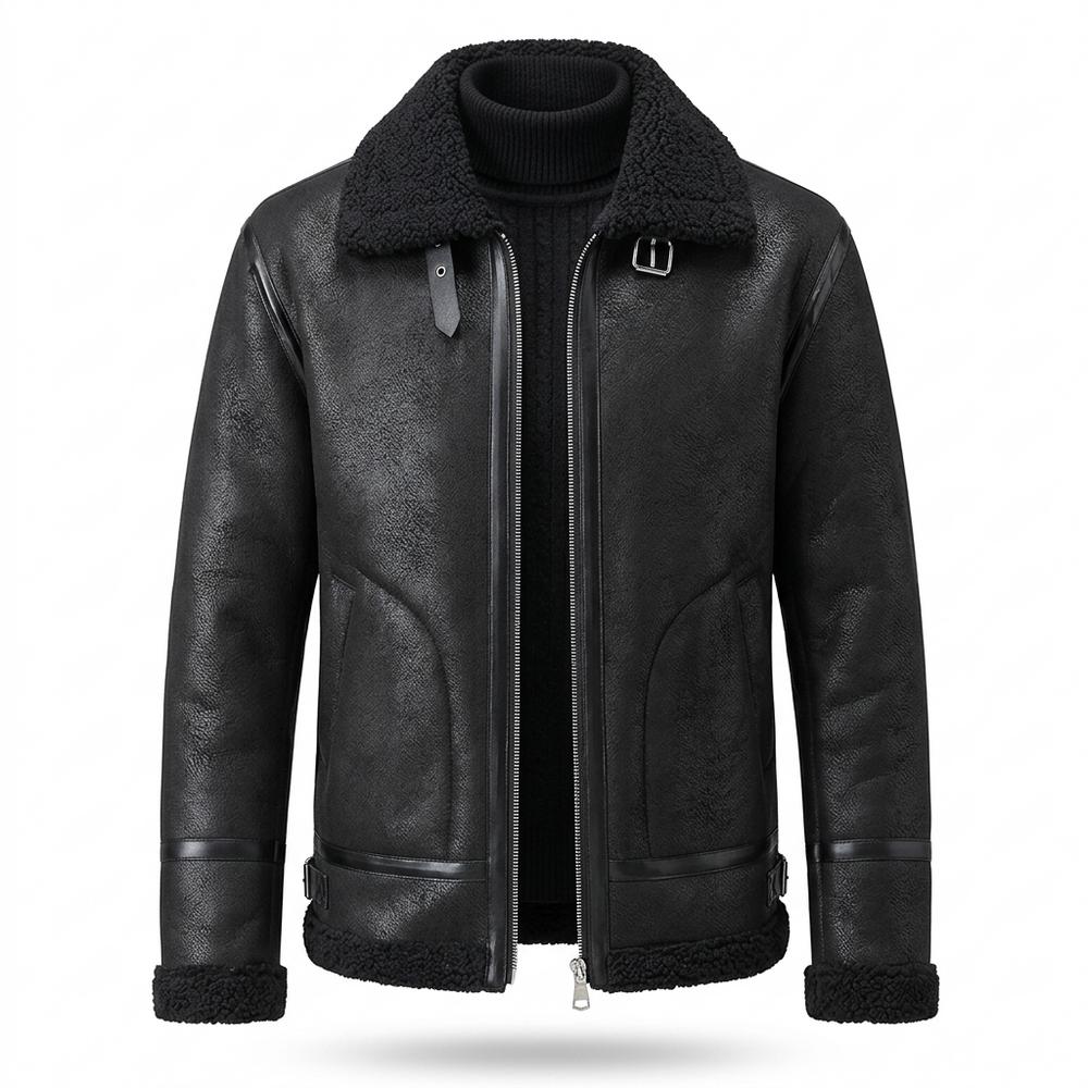 Allsaints Leather - Nemer | Fleece-Lined Zip-Up Leather Jacket Men