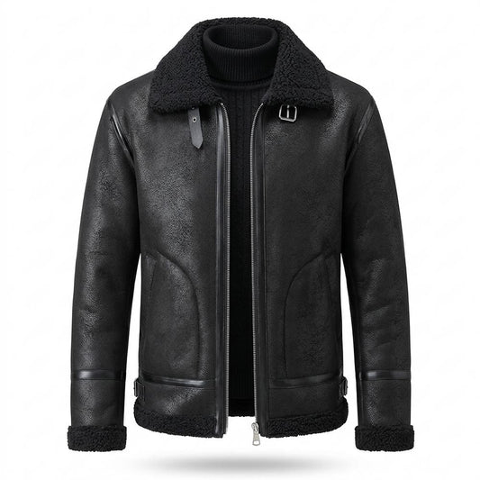 Allsaints Leather - Nemer | Fleece-Lined Zip-Up Leather Jacket Men