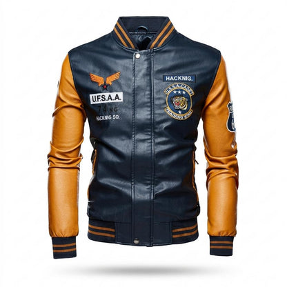 Allsaints Leather - Lysin | Two-Tone Embroidered Jacket Men