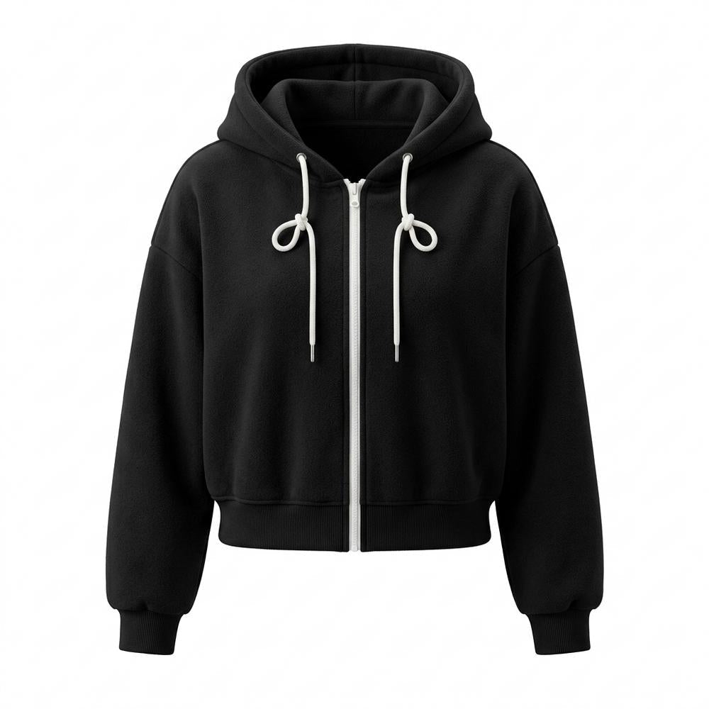 Allsaints Leather - Vitir | Zip-Up Cropped Hoodie Women