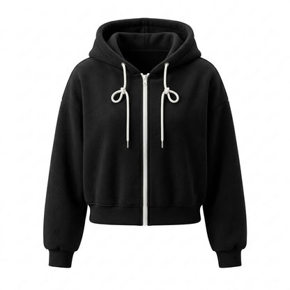 Allsaints Leather - Vitir | Zip-Up Cropped Hoodie Women