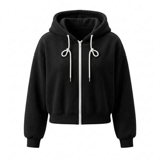 Allsaints Leather - Vitir | Zip-Up Cropped Hoodie Women
