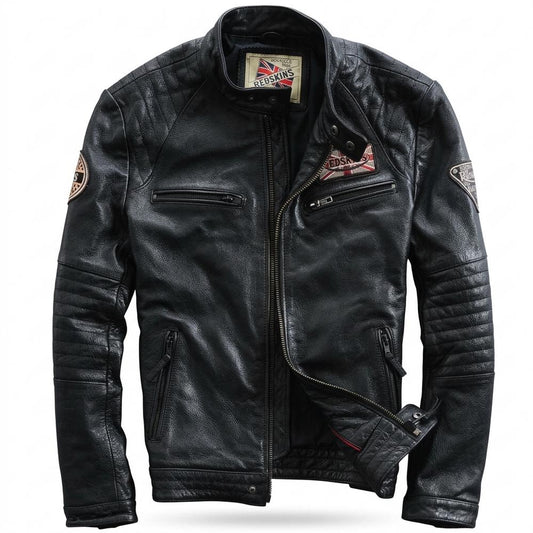 Allsaints Leather - Saken | Quilted Zippered Leather Jacket Men