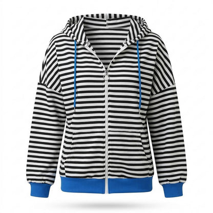 Allsaints Leather - Rosil | Striped Zip-Up Hoodie Women