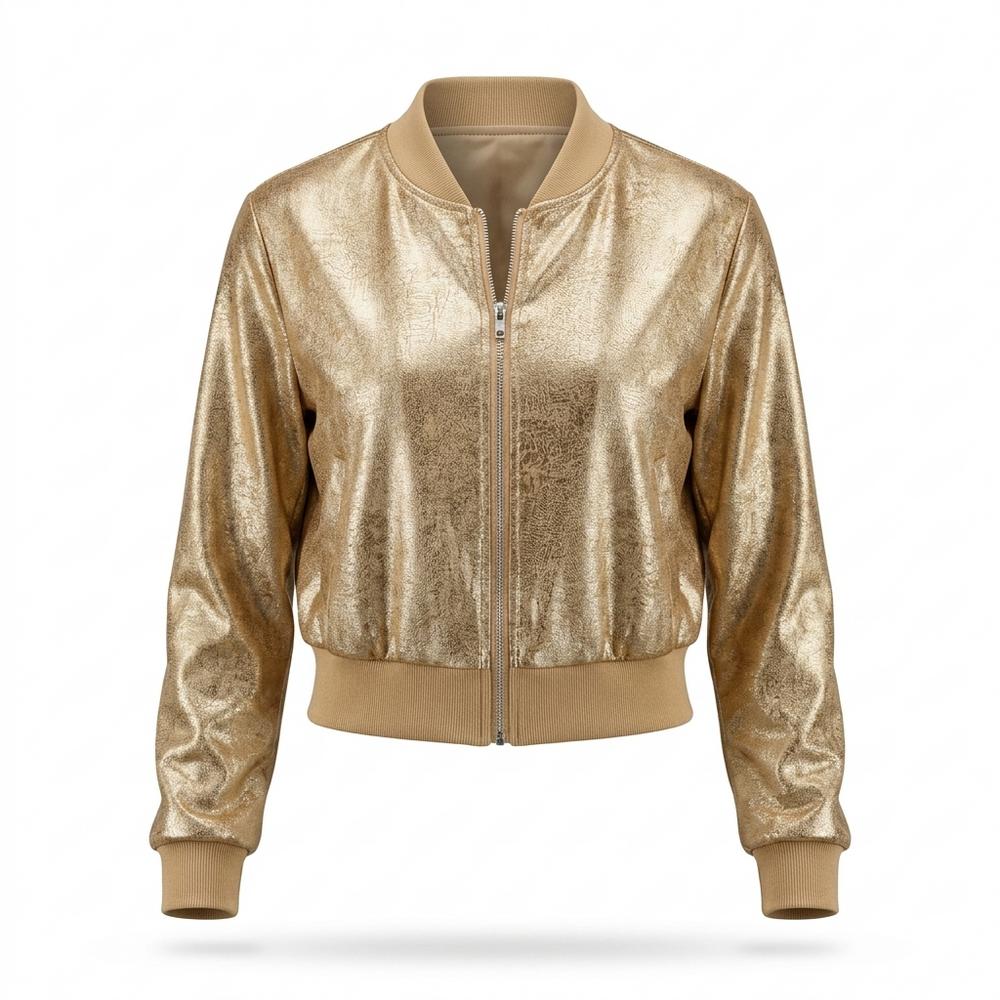 Allsaints Leather - Nomel | Metallic Zip-Up Jacket Women
