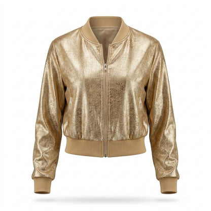 Allsaints Leather - Nomel | Metallic Zip-Up Jacket Women