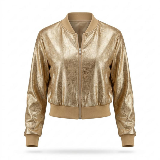 Allsaints Leather - Nomel | Metallic Zip-Up Jacket Women