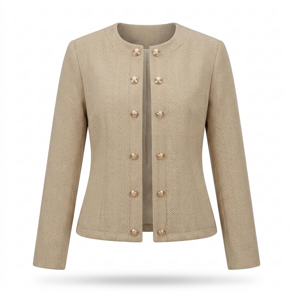 Allsaints Leather - Arlom | Collarless Herringbone Jacket Women