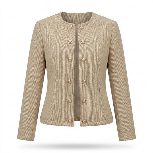 Allsaints Leather - Arlom | Collarless Herringbone Jacket Women