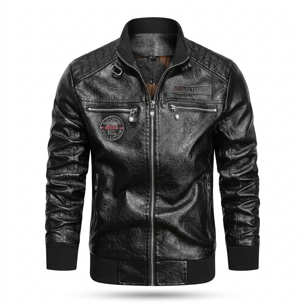 Allsaints Leather - Dahuk | Quilted Zippered Leather Jacket Men