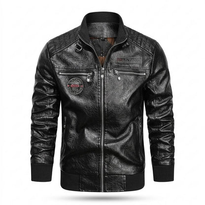 Allsaints Leather - Dahuk | Quilted Zippered Leather Jacket Men