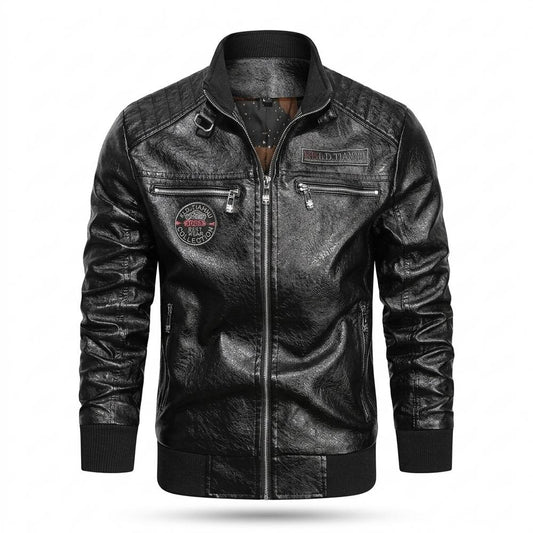 Allsaints Leather - Dahuk | Quilted Zippered Leather Jacket Men