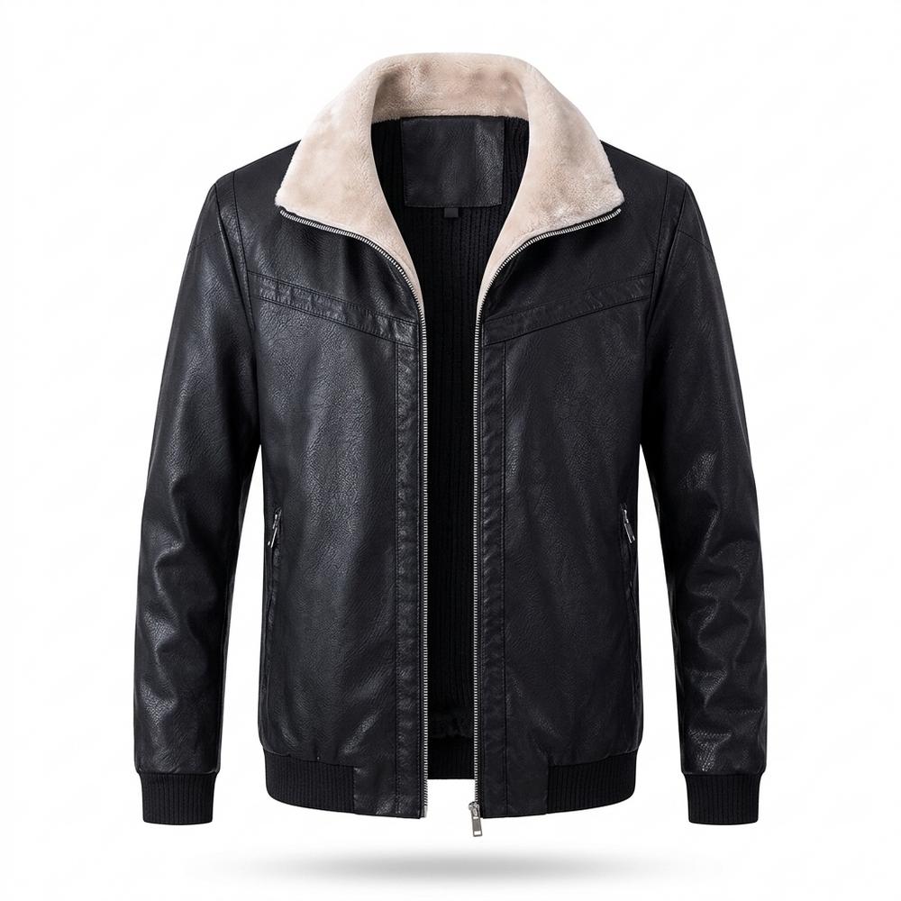 Allsaints Leather - Sevar | Fleece-Lined Zip-Up Leather Jacket Men