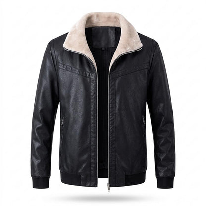 Allsaints Leather - Sevar | Fleece-Lined Zip-Up Leather Jacket Men